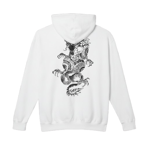 Hoodie Dragon White
